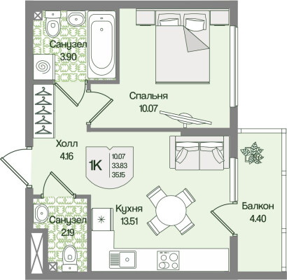 1к. квартира