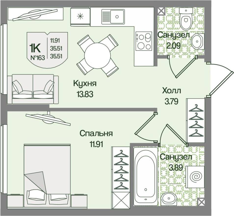 1к. квартира