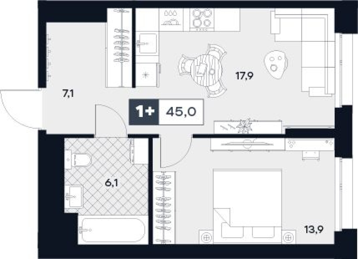 1к. квартира