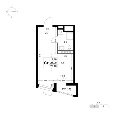 1к. квартира