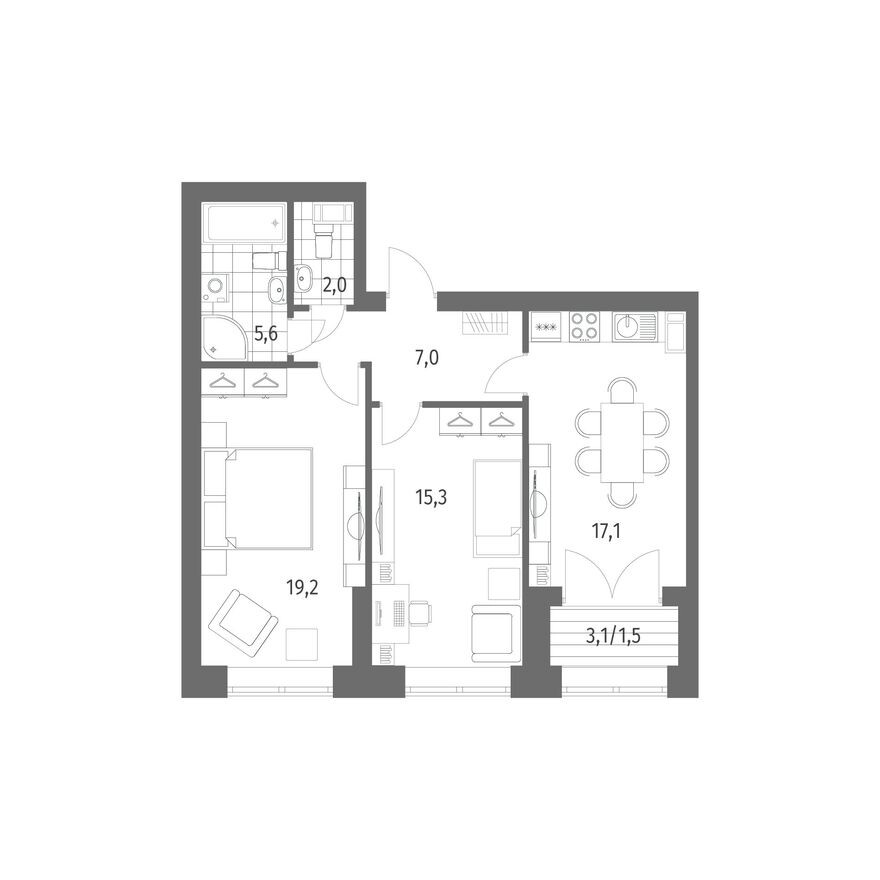 2к. квартира