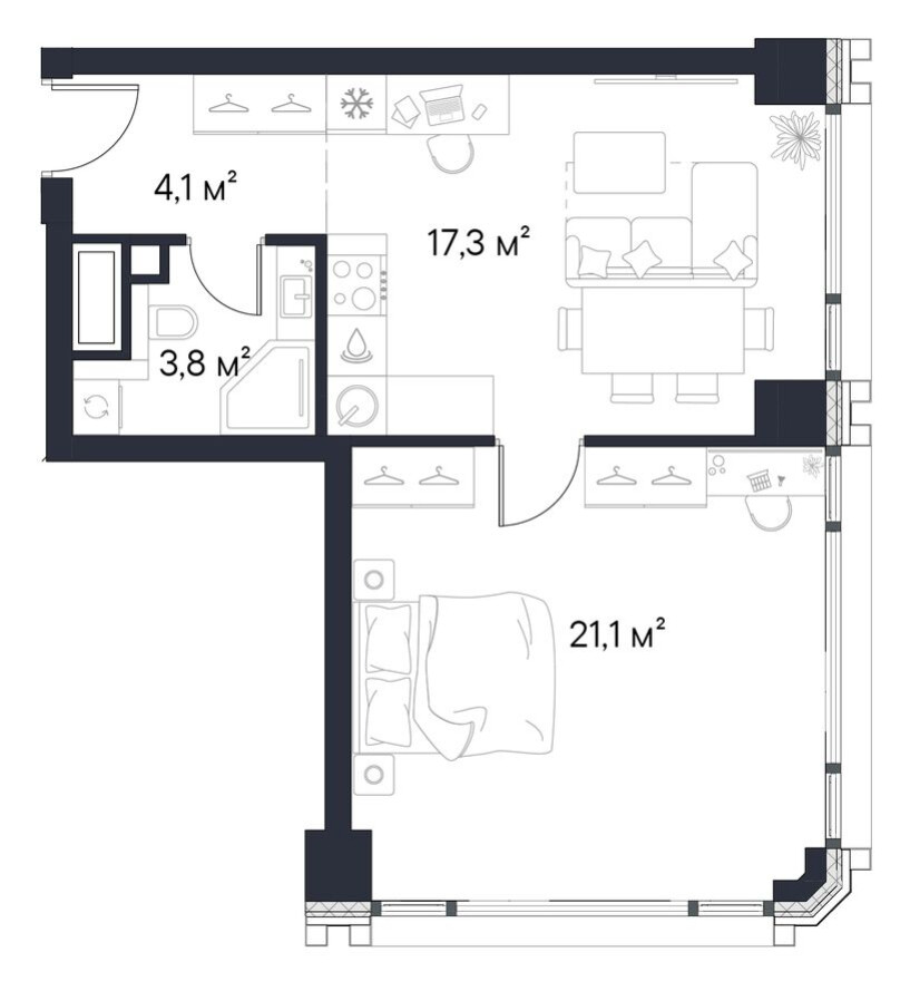 1к. квартира