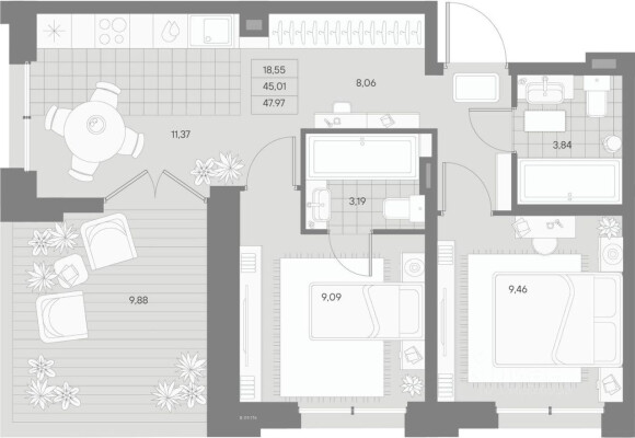 2к. квартира