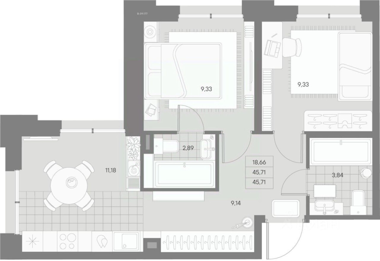 2к. квартира