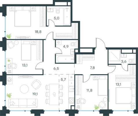 5к. квартира