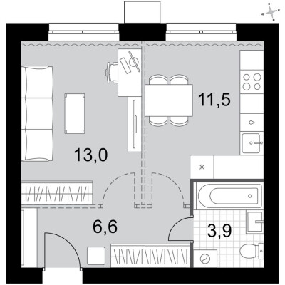 1к. квартира