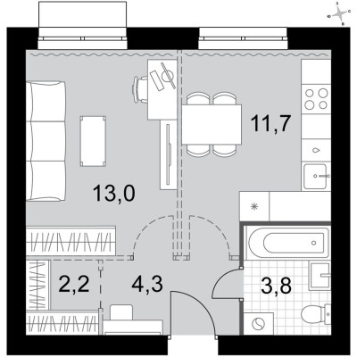 1к. квартира