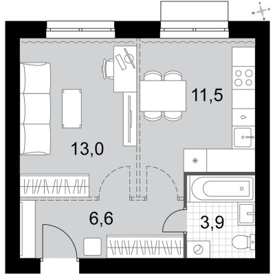 1к. квартира