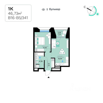 1к. квартира