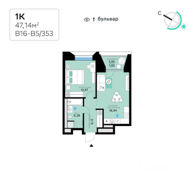 1к. квартира