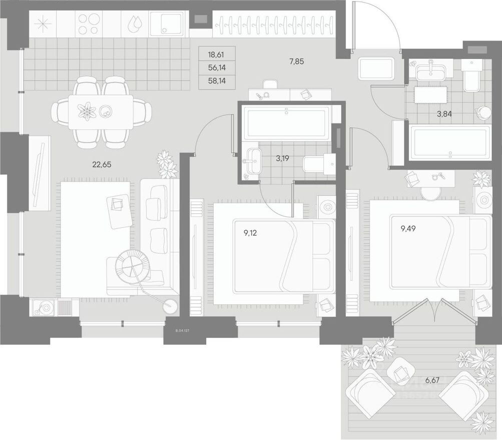 2к. квартира