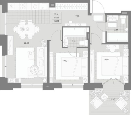 2к. квартира