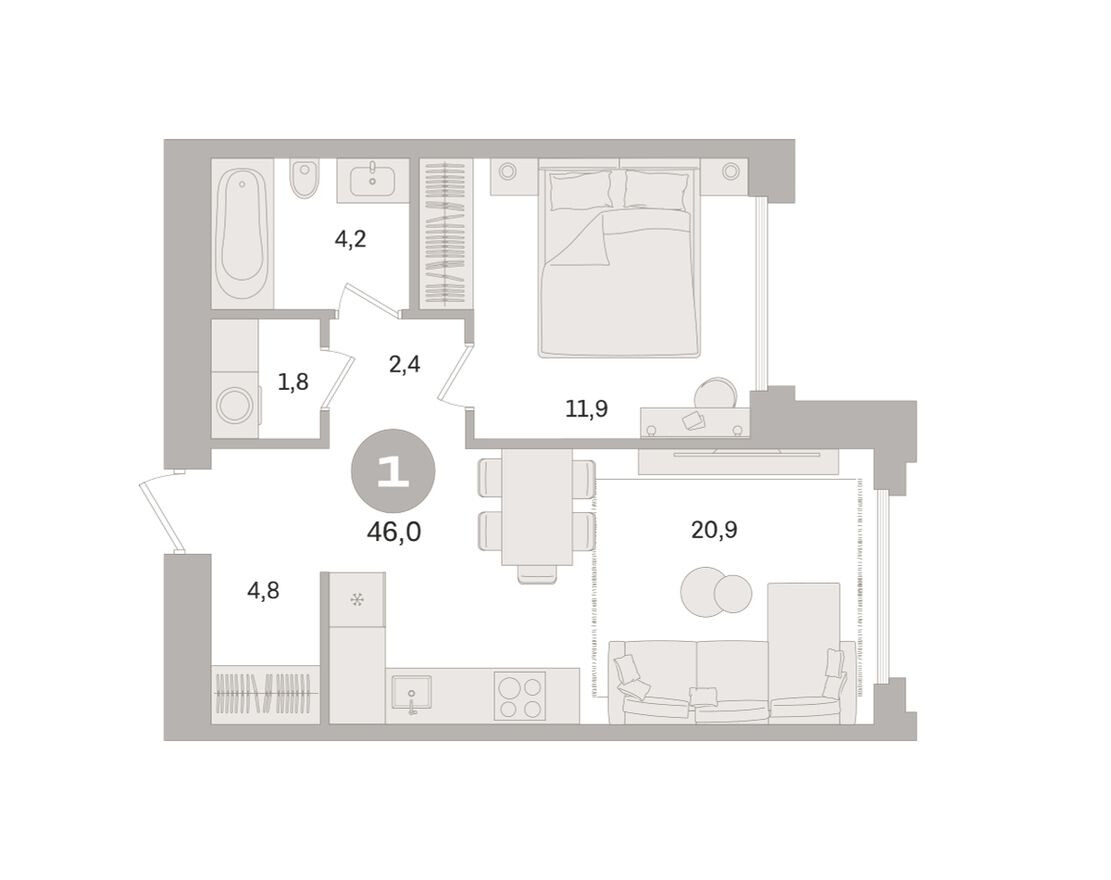 1к. квартира