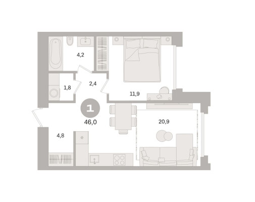 1к. квартира