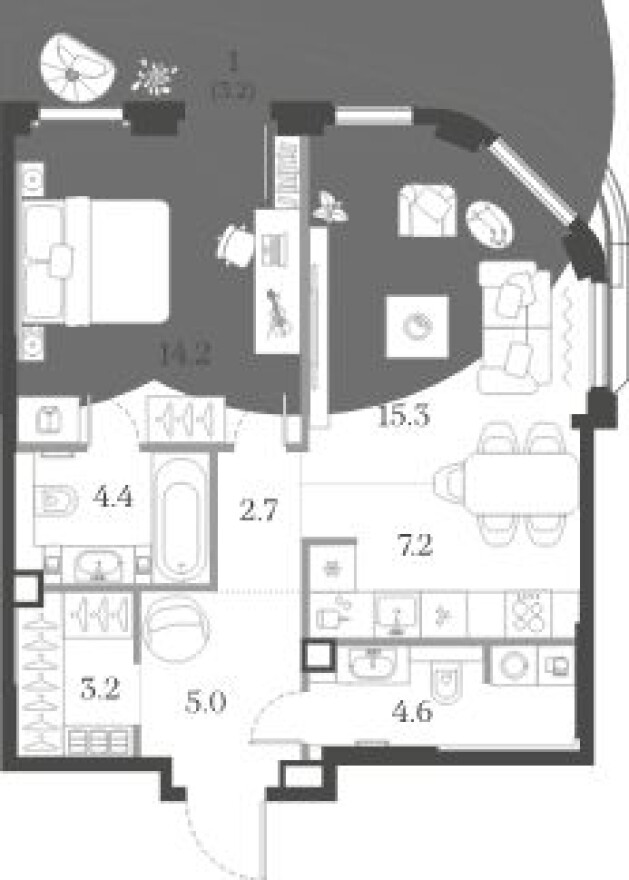 1к. квартира