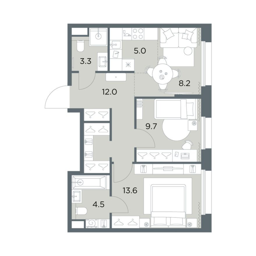 3к. квартира