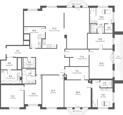 3к. квартира