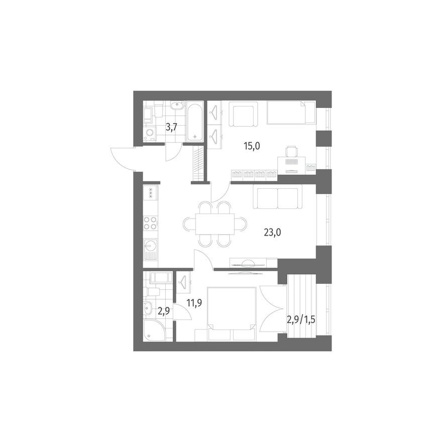 2к. квартира