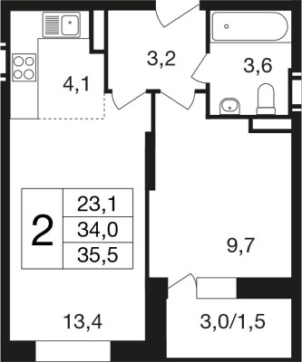 2к. квартира