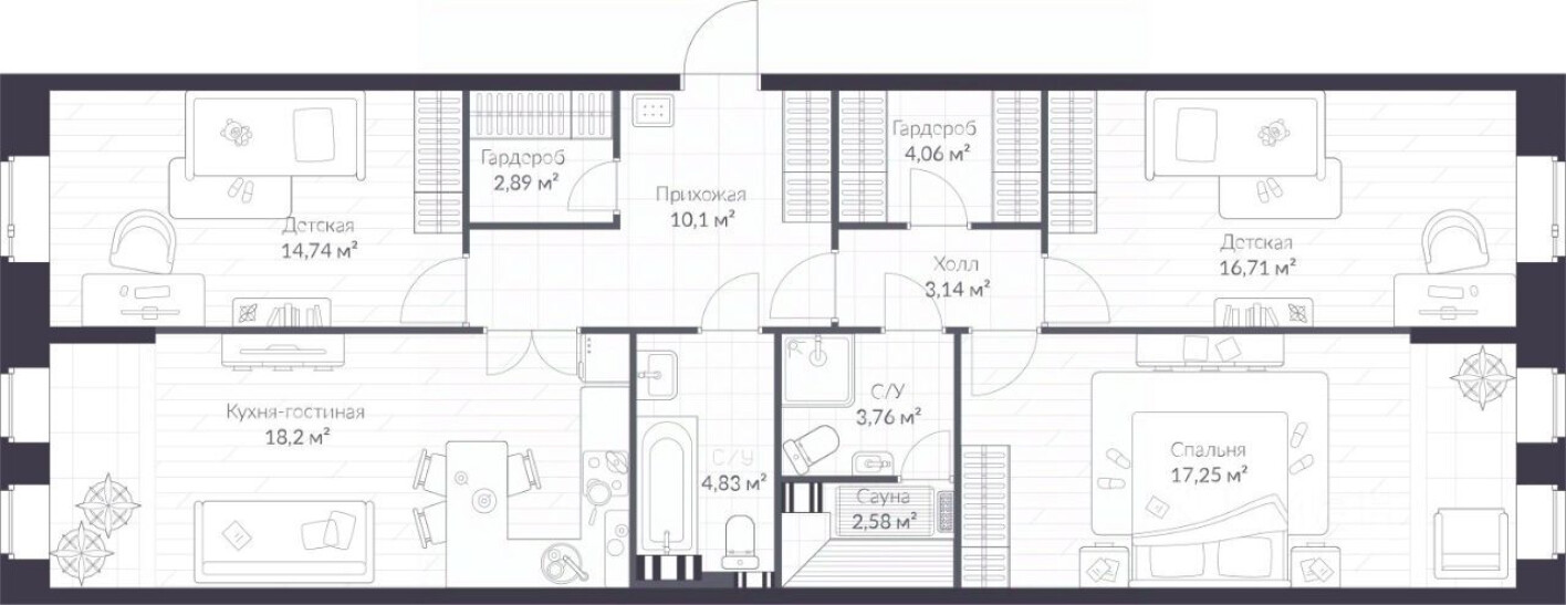 3к. квартира