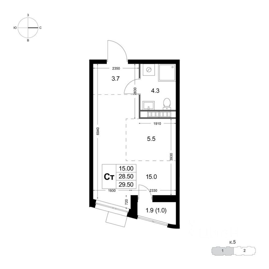 1к. квартира