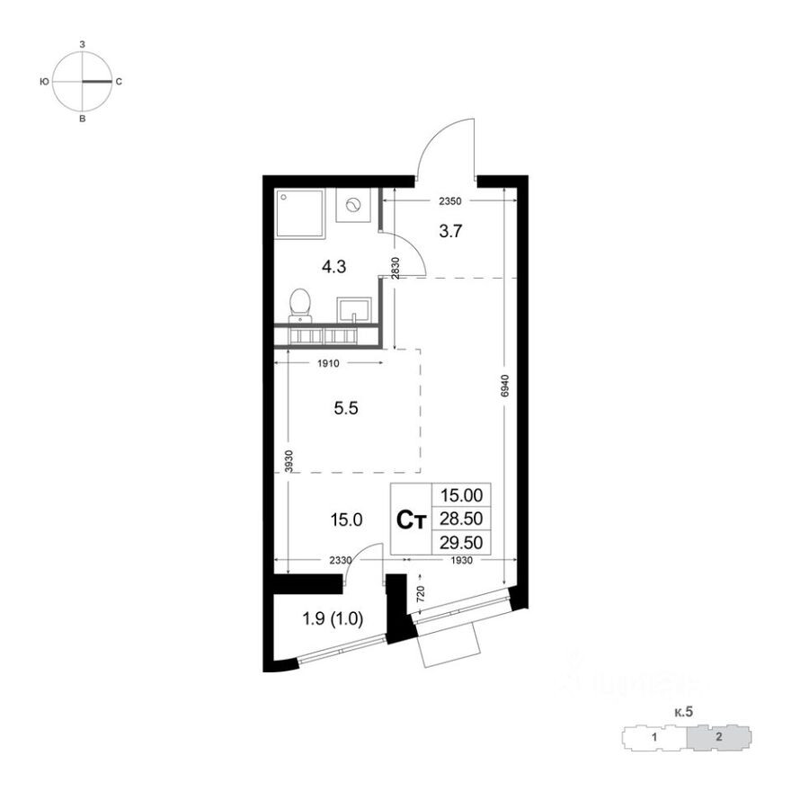 1к. квартира