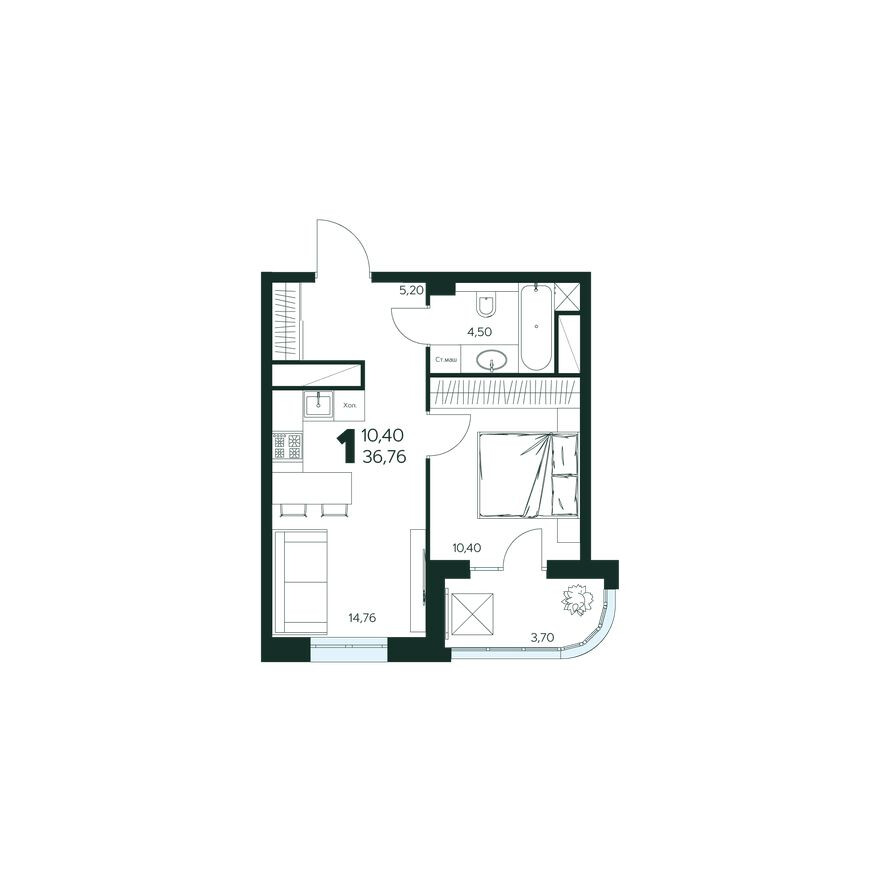 1к. квартира