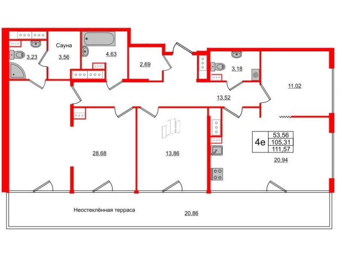 3к. квартира