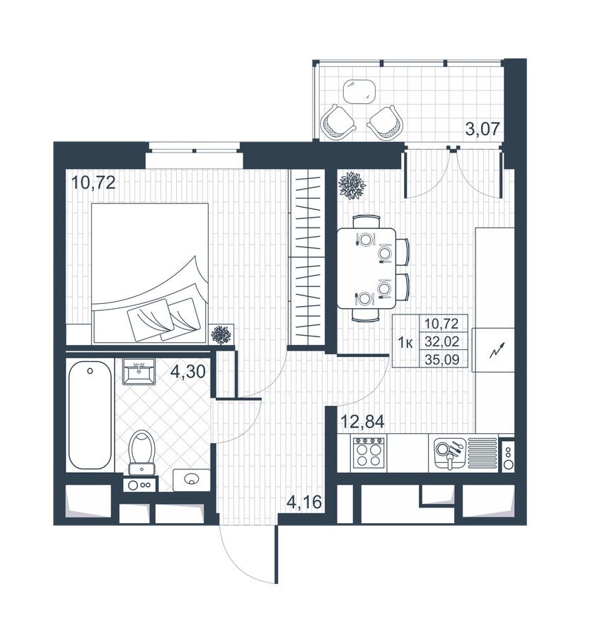 1к. квартира