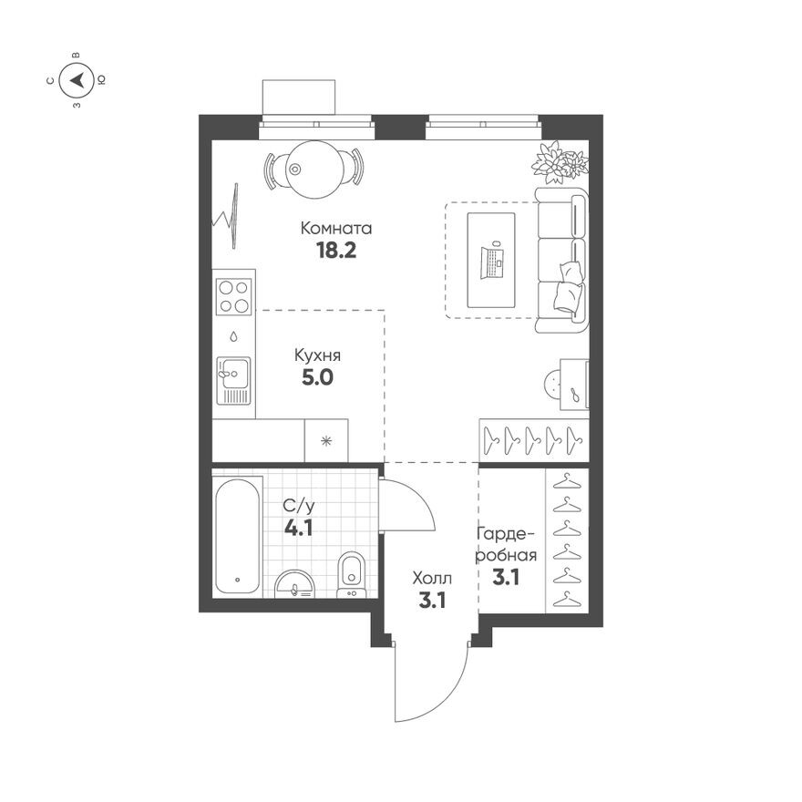 1к. квартира