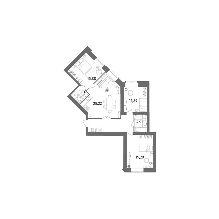 3к. квартира