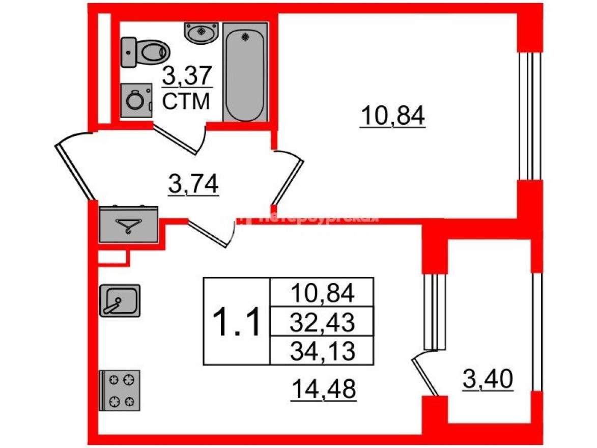 1к. квартира