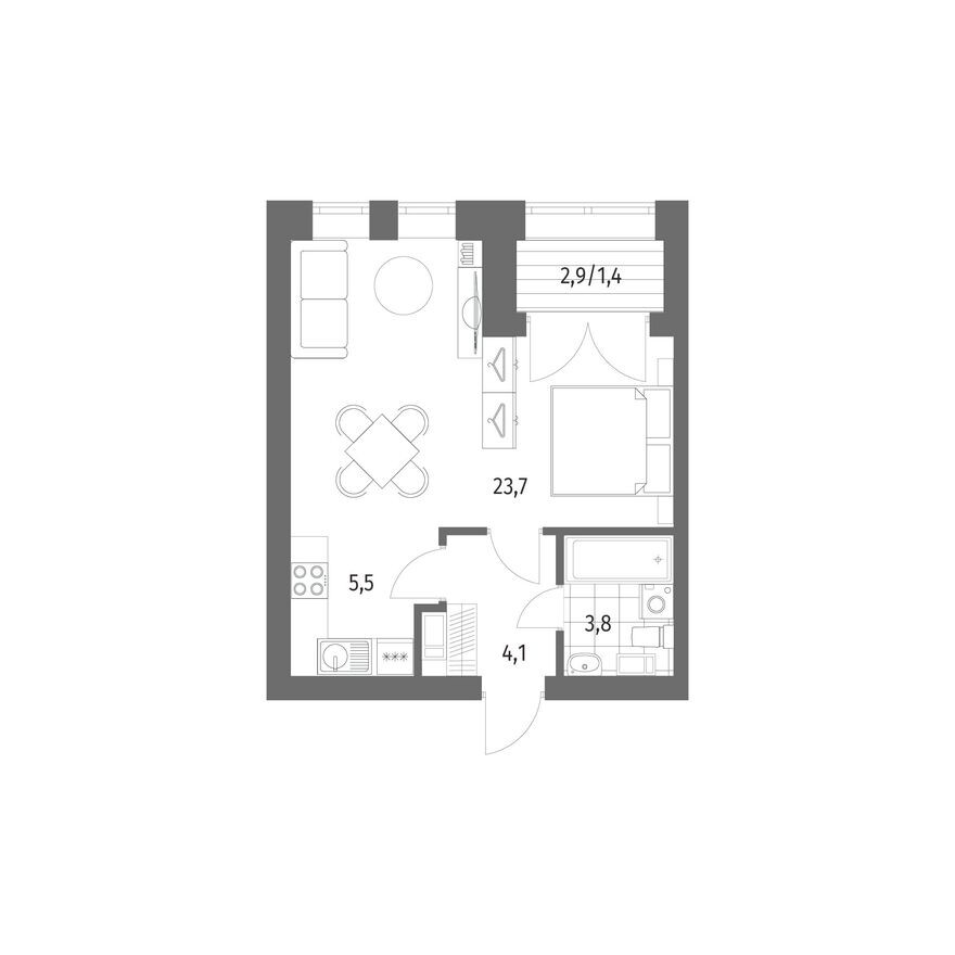 1к. квартира