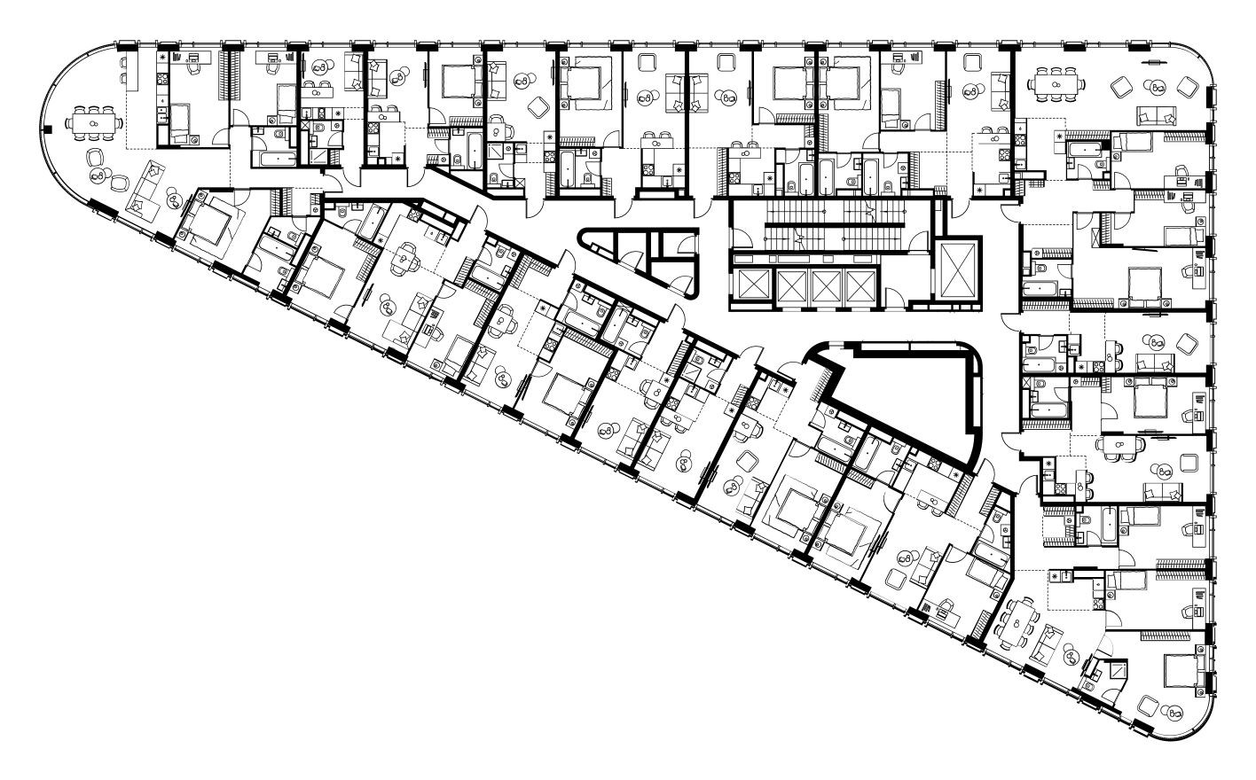 План этажа — 3к. квартира, 67.0 м²