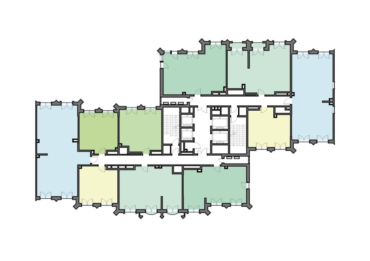 План этажа — 2к. квартира, 66.8 м²