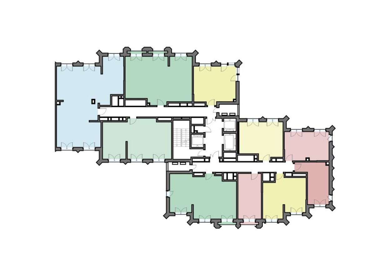 План этажа — 2к. квартира, 70.3 м²