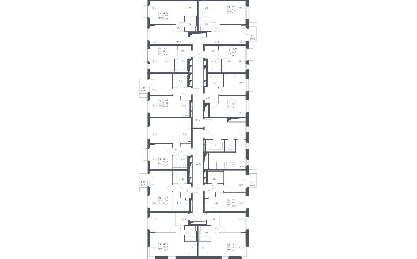 План этажа — Студия-квартира, 22.2 м²