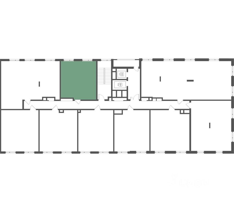 План этажа — 1к. квартира, 39.5 м²