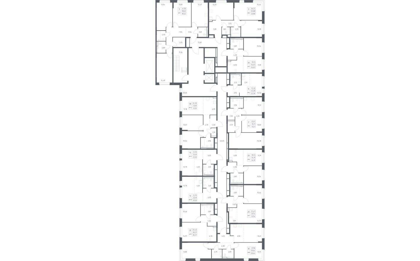 План этажа — Студия-квартира, 25.9 м²