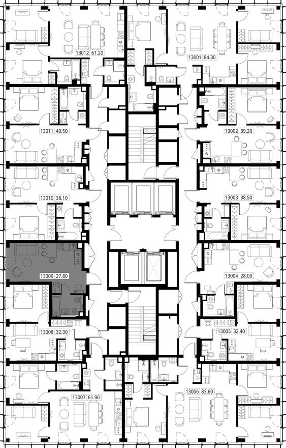 План этажа — Студия-квартира, 27.8 м²