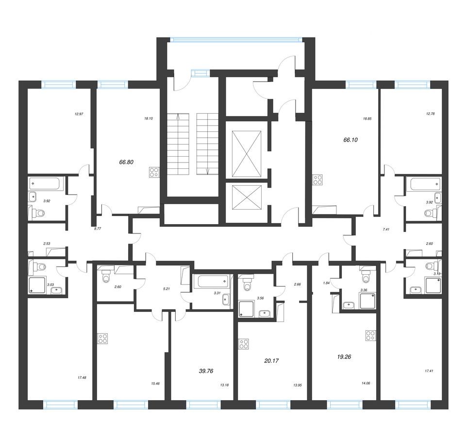 План этажа — Студия-квартира, 20.2 м²
