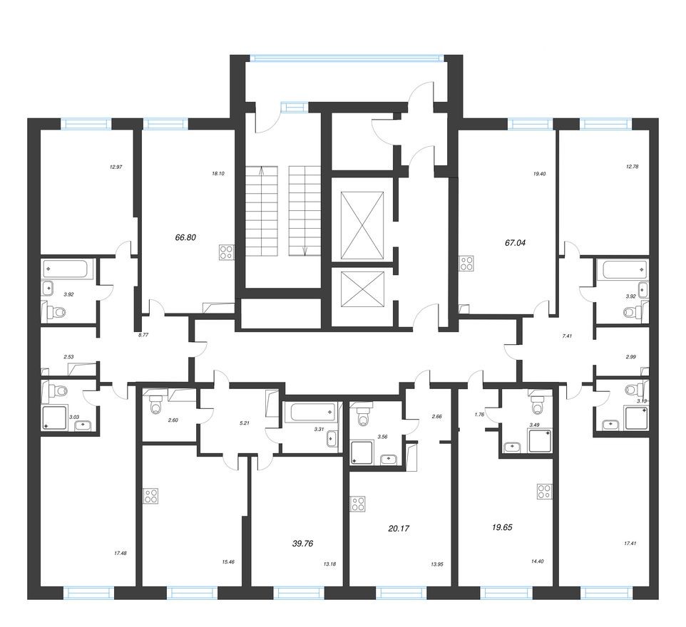 План этажа — Студия-квартира, 20.2 м²