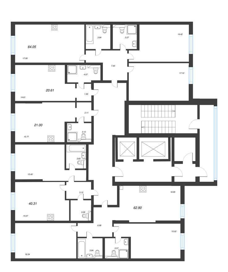 План этажа — Студия-квартира, 21.0 м²