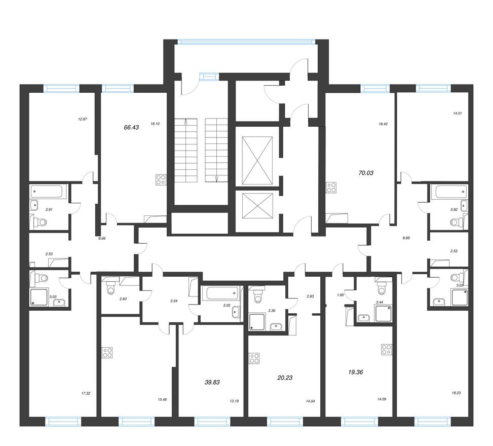 План этажа — Студия-квартира, 20.2 м²