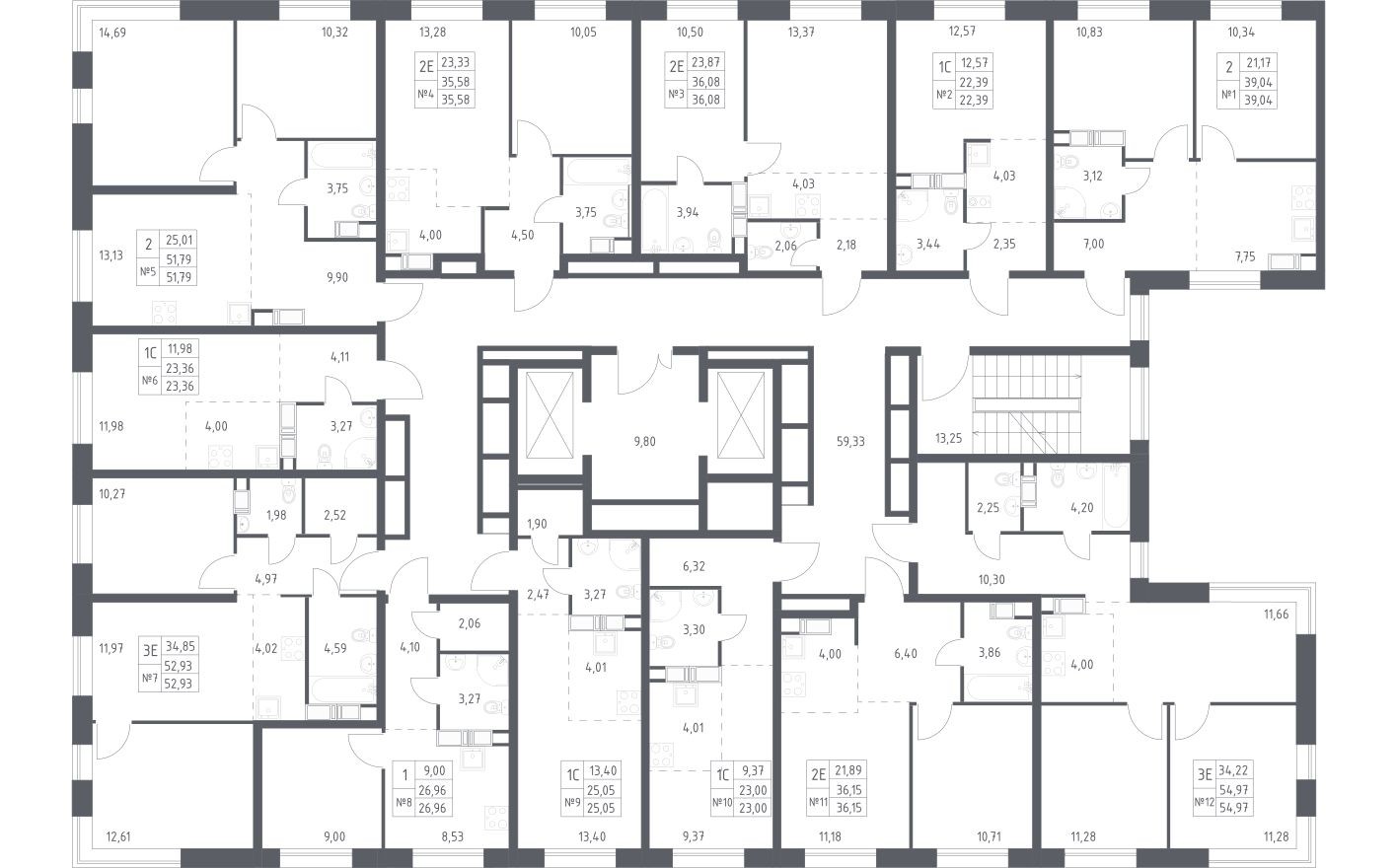План этажа — Студия-квартира, 25.1 м²