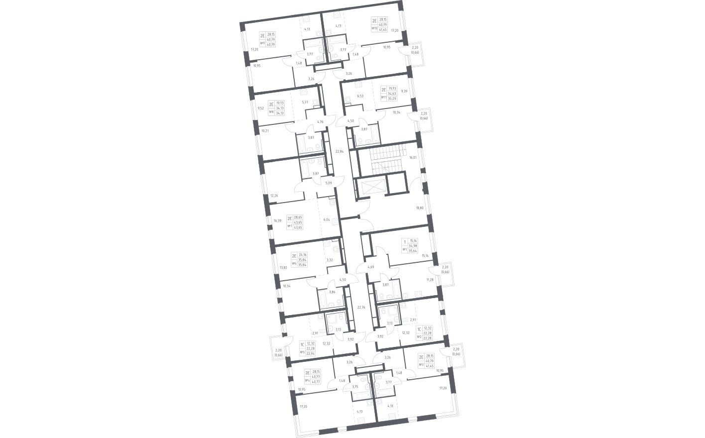 План этажа — Студия-квартира, 22.9 м²