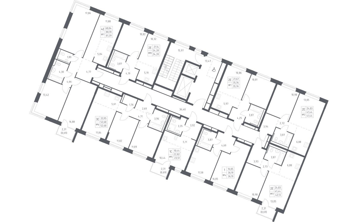 План этажа — Студия-квартира, 23.5 м²