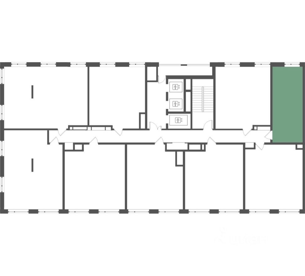 План этажа — 1к. квартира, 29.4 м²