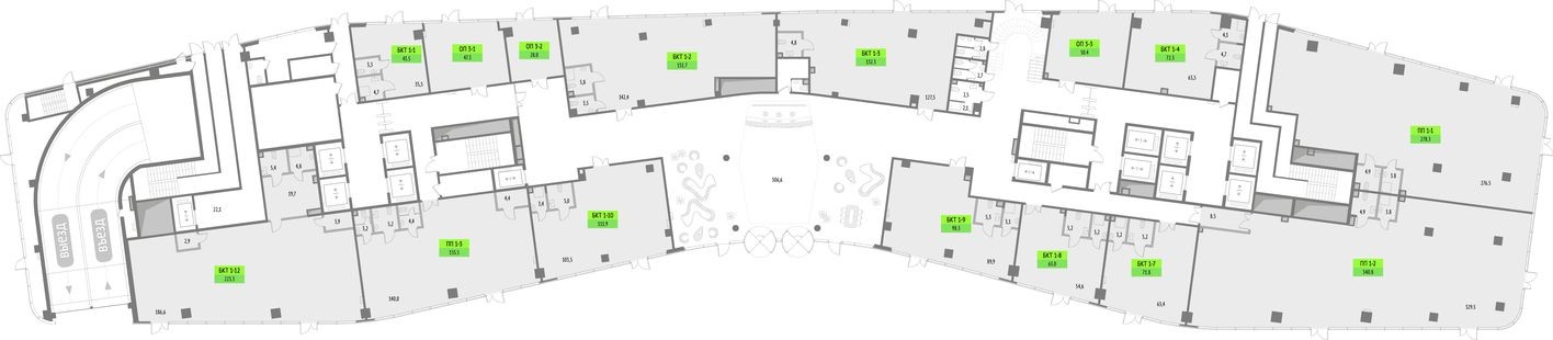 План этажа — Офисное помещение, 50.4 м²