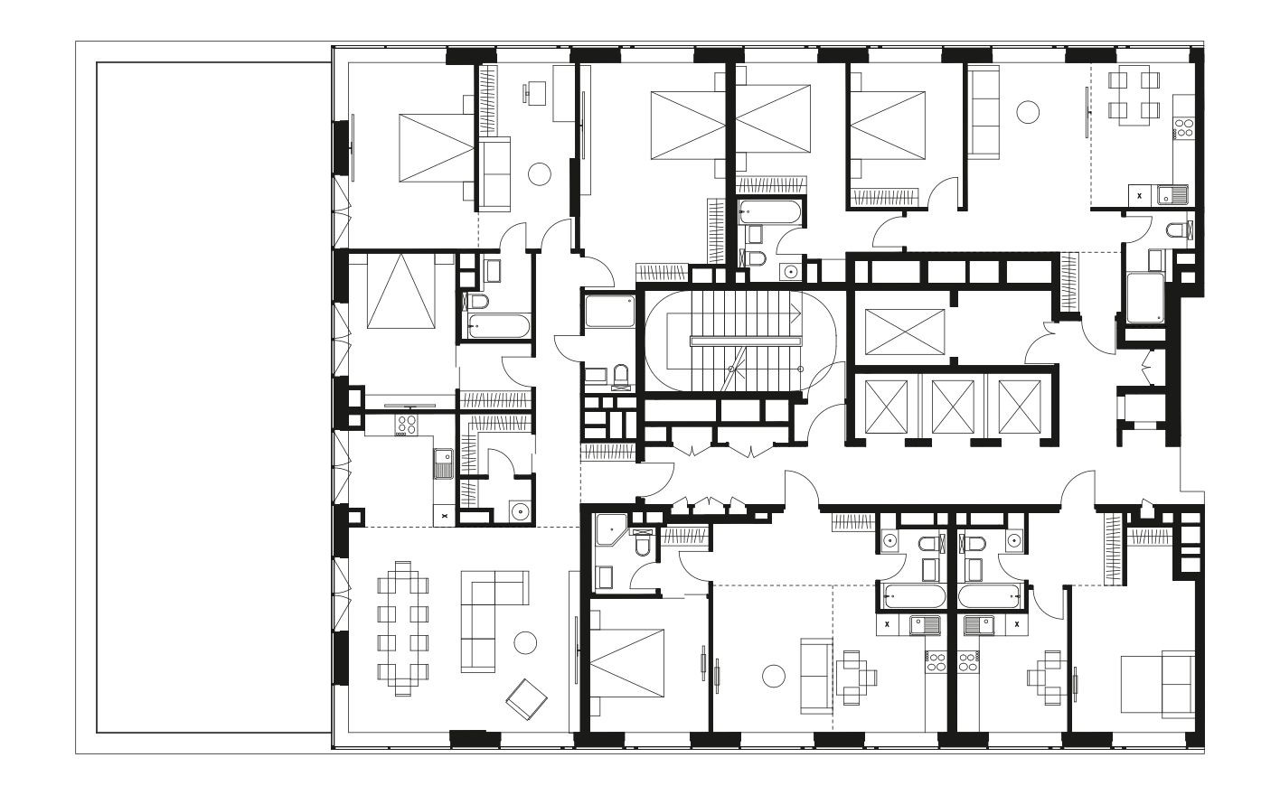План этажа — 5к. квартира, 164.2 м²